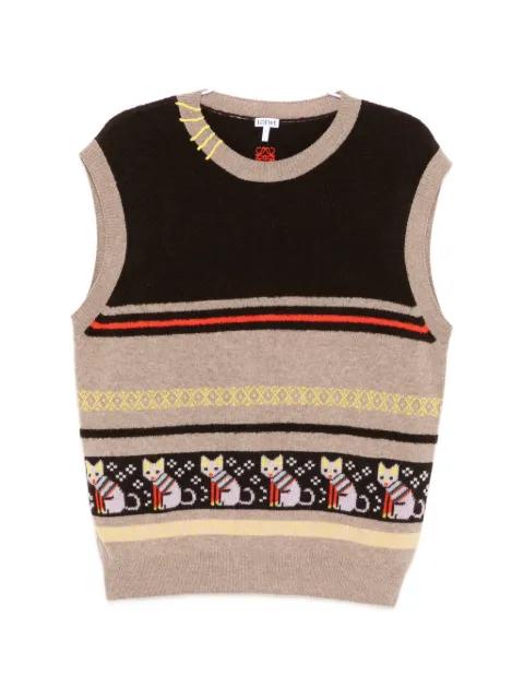 x Louis Wain graphic intarsia vest by LOEWE