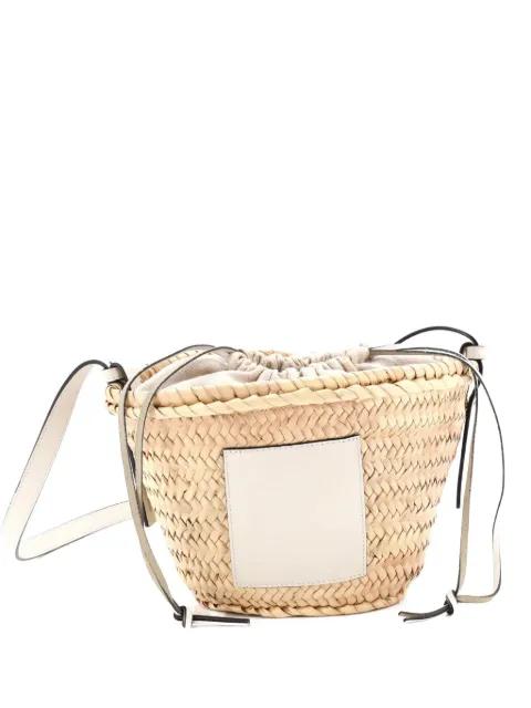 x Paula Ibiza Drawstring Basket Bag Raffia Small crossbody bag by LOEWE 