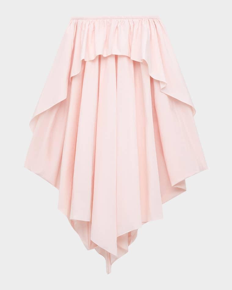 x Paula's Ibiza Layered Ruffle Cotton Midi Skirt by LOEWE
