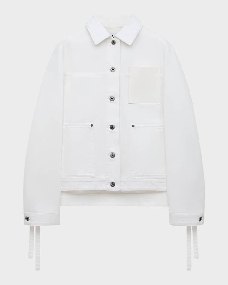 x Paula's Ibiza Leather-Pocket Denim Workwear Jacket by LOEWE