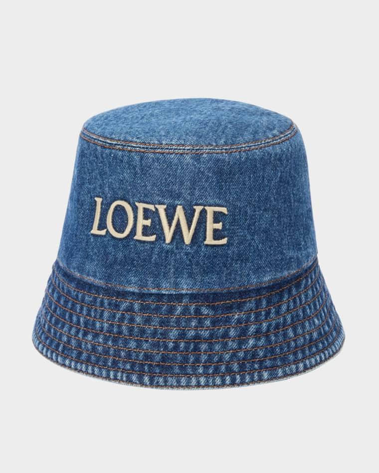 x Paula's Ibiza Logo Denim Bucket Hat by LOEWE
