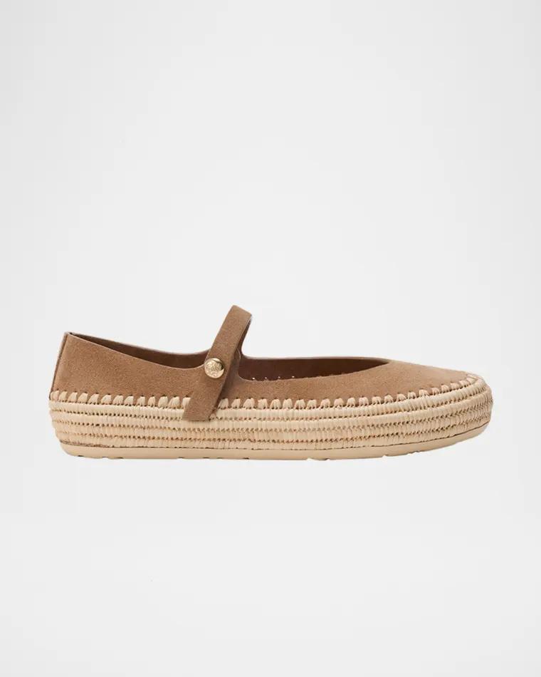 x Paula's Ibiza Rio Suede Mary Jane Espadrille Flats by LOEWE