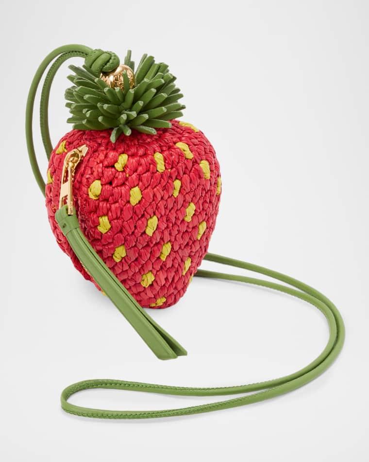 x Paula's Ibiza Strawberry Raffia Coin Purse by LOEWE