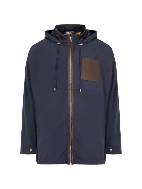 x Paula's Ibiza leather-trimmed hoodied coat by LOEWE
