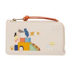 x Suna Fujita - Hamster satin calf leather cardholder and coin purse by LOEWE