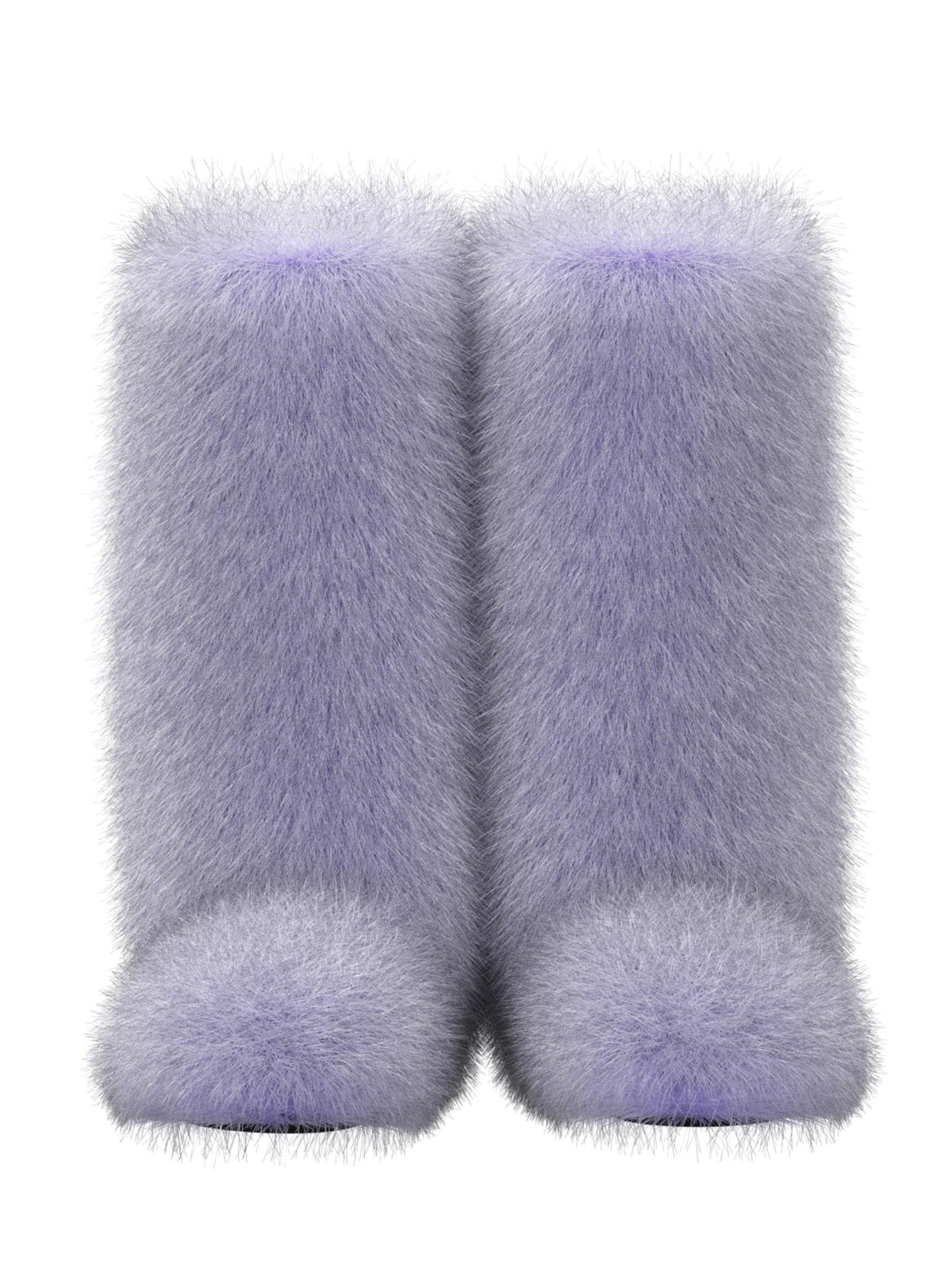 Purple Fur-tale Boots by LOFEDO