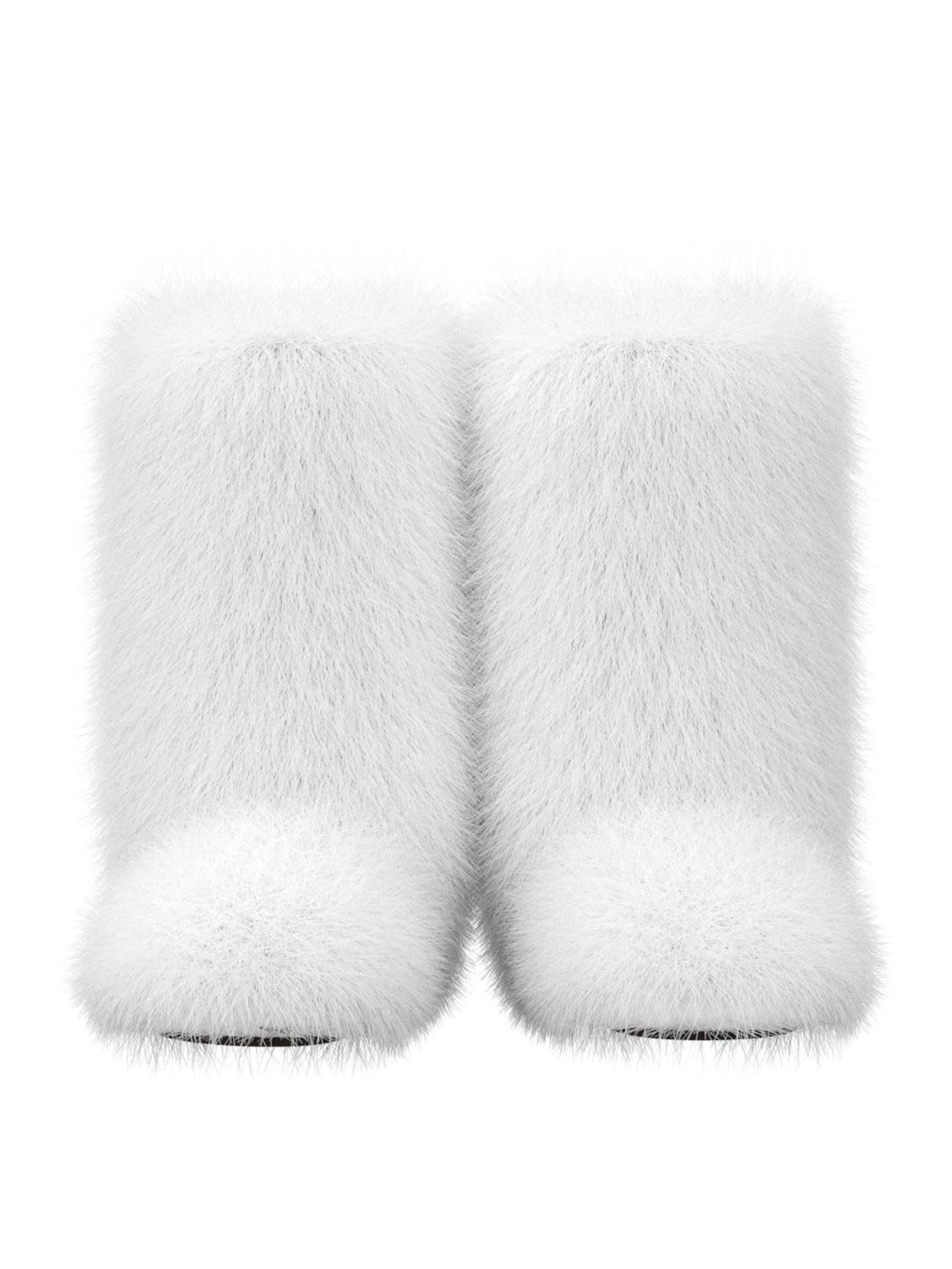 White Fur-tale Boots by LOFEDO