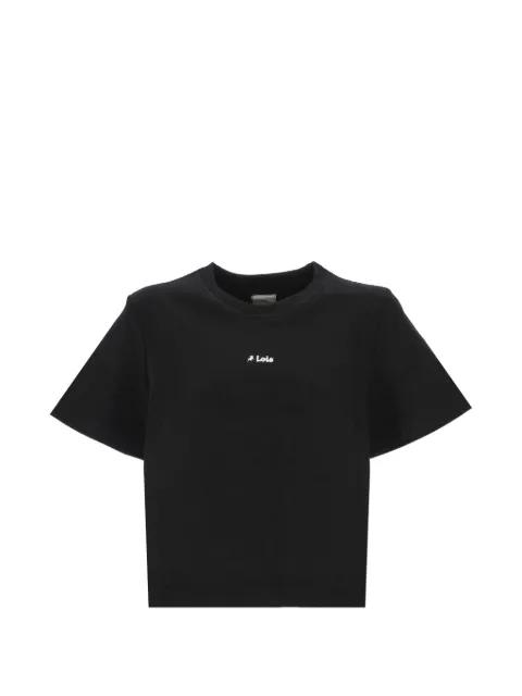 logo-print cropped T-shirt by LOIS JEANS