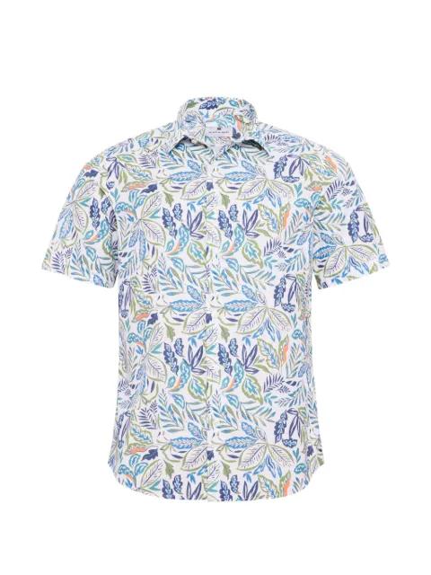 leaf-print short-sleeve polo shirt by LOJA DAS MEIAS
