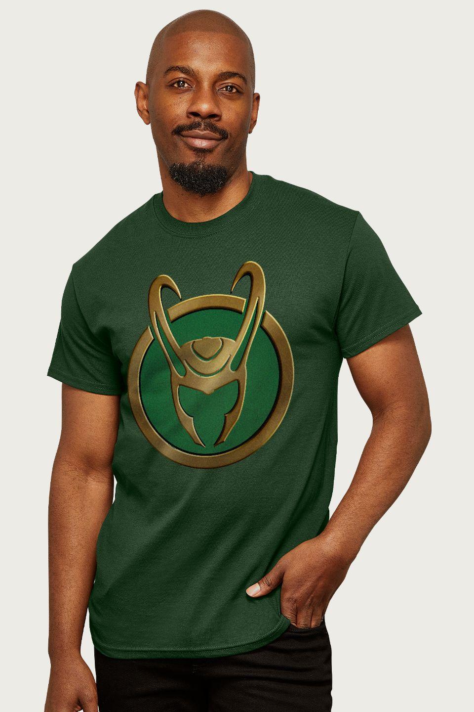Gold Horns Helmet Logo Marvel T-Shirt by LOKI