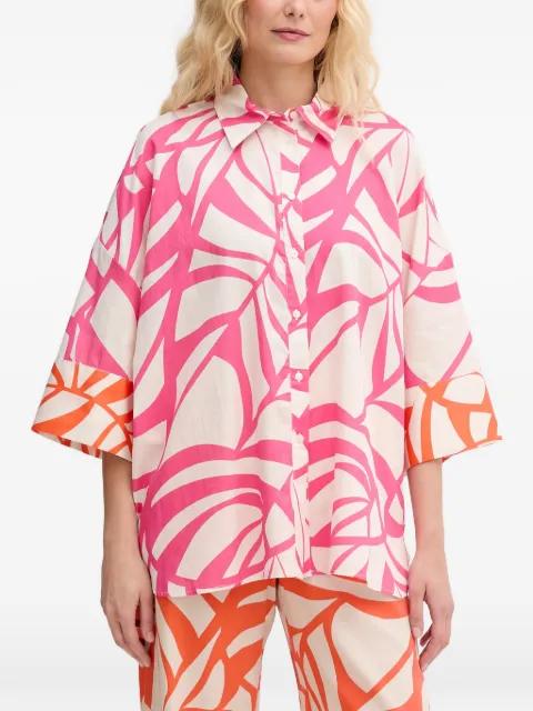 leaf-print oversized shirt by LOLA CASADEMUNT