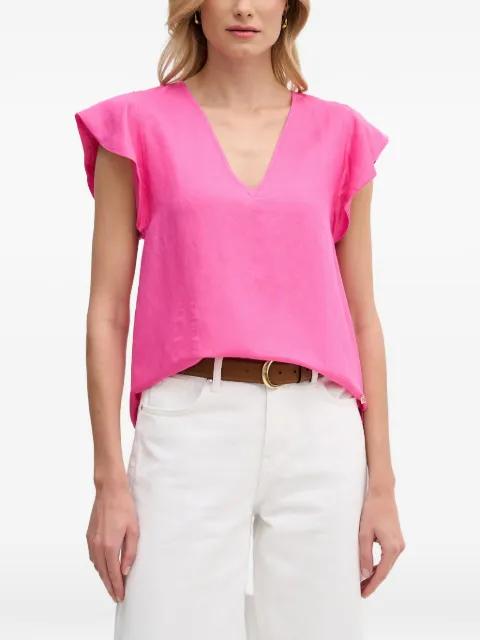 ruffled V-neck blouse by LOLA CASADEMUNT