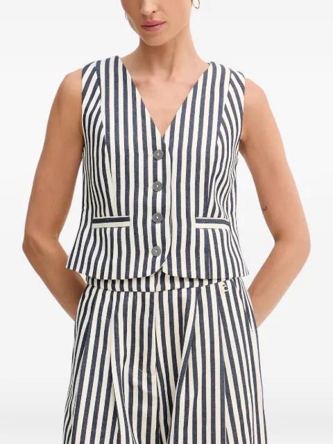striped button-up vest by LOLA CASADEMUNT