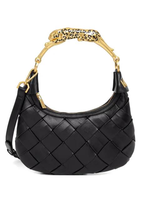 woven panther-handle tote bag by LOLA CASADEMUNT