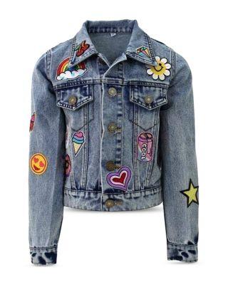 Girls' All About the Patch Cropped Denim Jacket - Little Kid by LOLA + THE BOYS