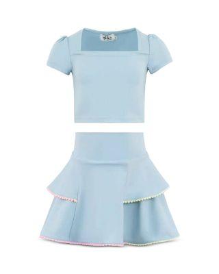 Girls' Baby Blue Soft Scuba Tennis Set - Little Kid by LOLA + THE BOYS