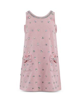 Girls' Crystal Heart Denim Bow Dress - Little Kid and Big Kid by LOLA + THE BOYS
