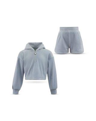 Girls' Pastel Velour Hoodie & Shorts Set - Little Kid by LOLA + THE BOYS