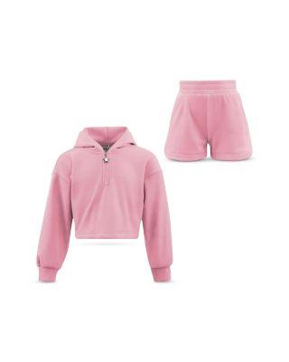 Girls' Pastel Velour Hoodie & Shorts Set - Little Kid by LOLA + THE BOYS