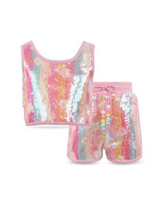 Girls' Rainbow Sequin Dreams Top & Shorts Set - Little Kid by LOLA + THE BOYS
