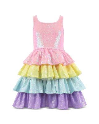 Girls' Rainbow Sequin Tiered Dream Dress - Little Kid by LOLA + THE BOYS