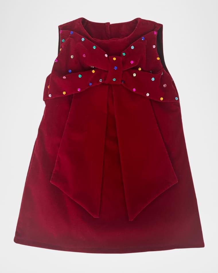 Girl's Scarlet Gem Bow Dress, Size 2-14 by LOLA + THE BOYS