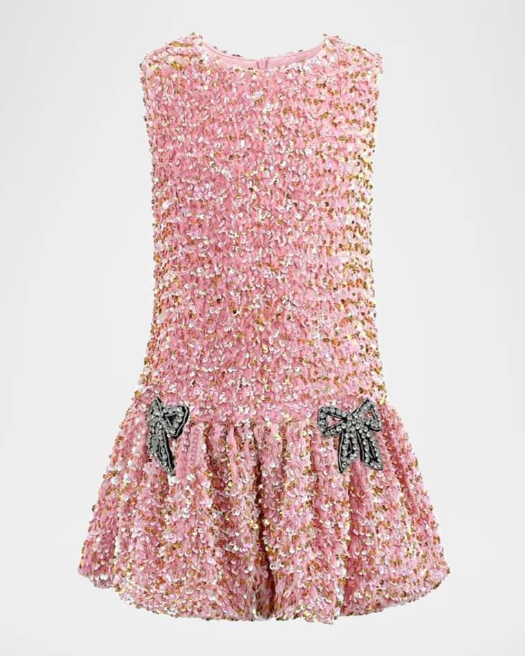 Girl's Sequin Dress W/ Bows, Size 4-14 by LOLA + THE BOYS