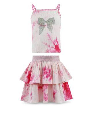 Girls' Sparkle Bow Tie Dyed Top & Skirt Set - Little Kid by LOLA + THE BOYS