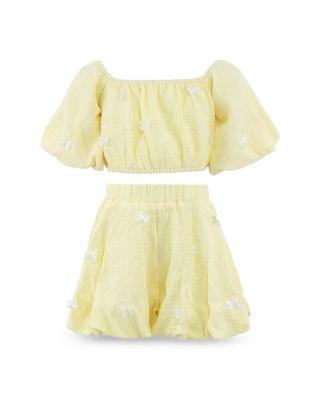 Girls' Sunny Hailey Bow Top & Bubble Shorts Set - Little Kid by LOLA + THE BOYS