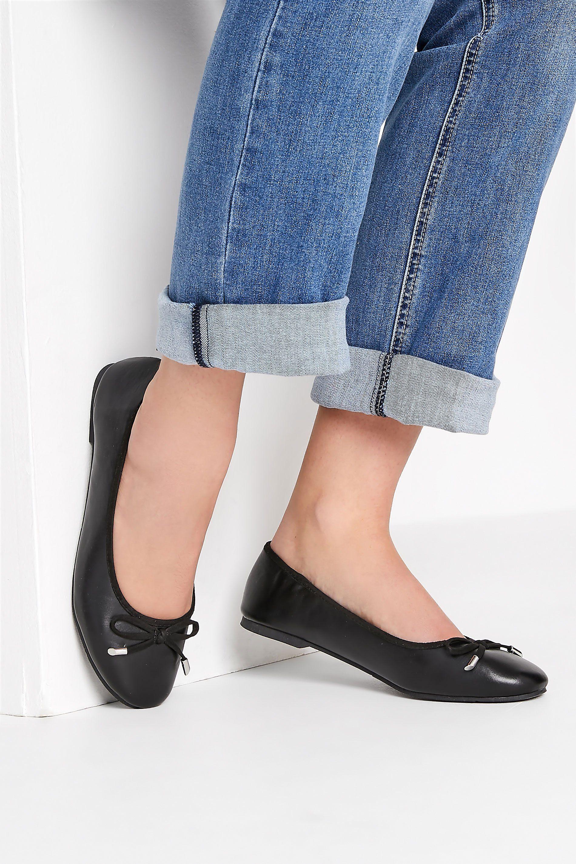 Faux Suede Ballerina Pumps by LONG TALL SALLY