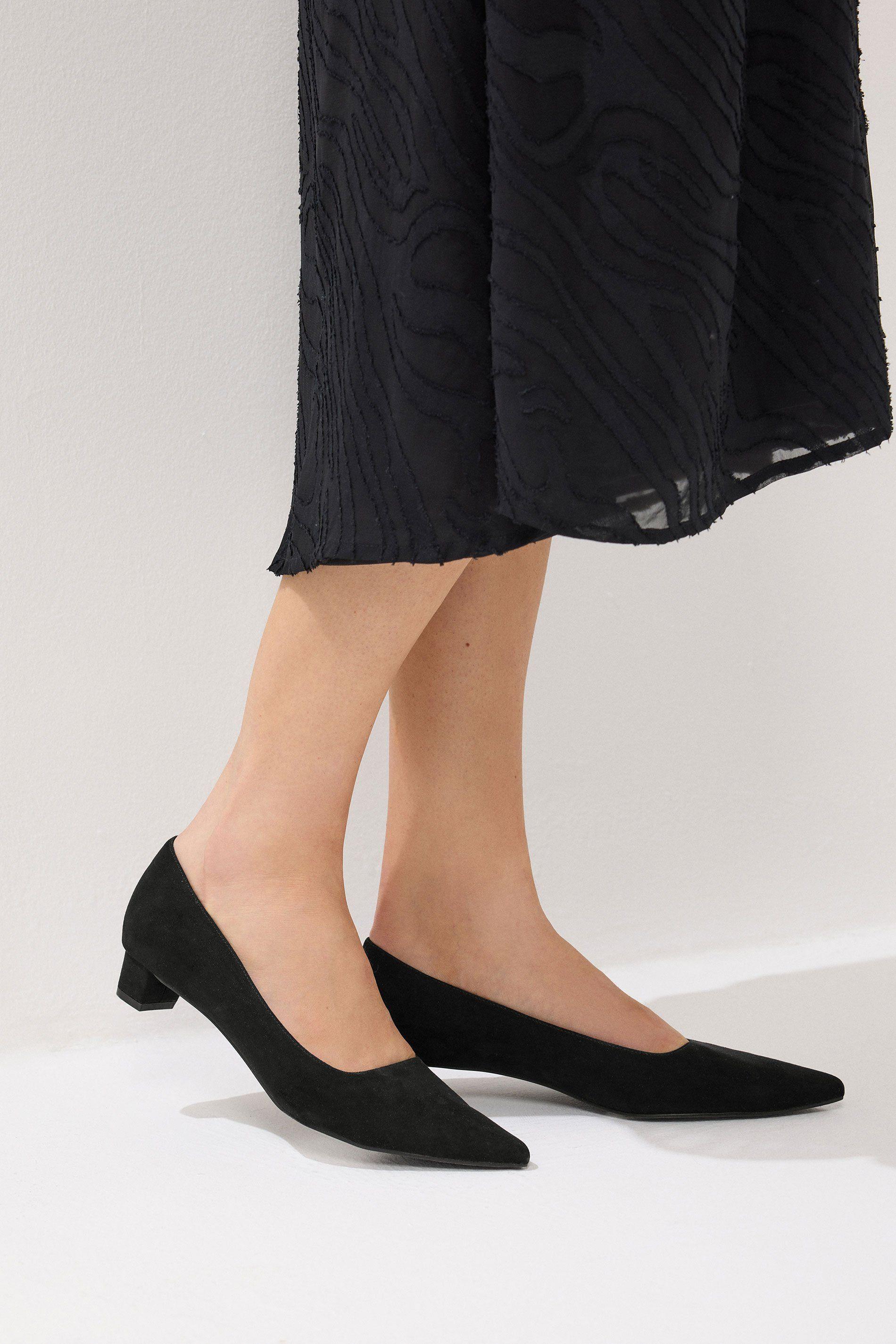 Faux Suede Block Heel In Standard Fit by LONG TALL SALLY