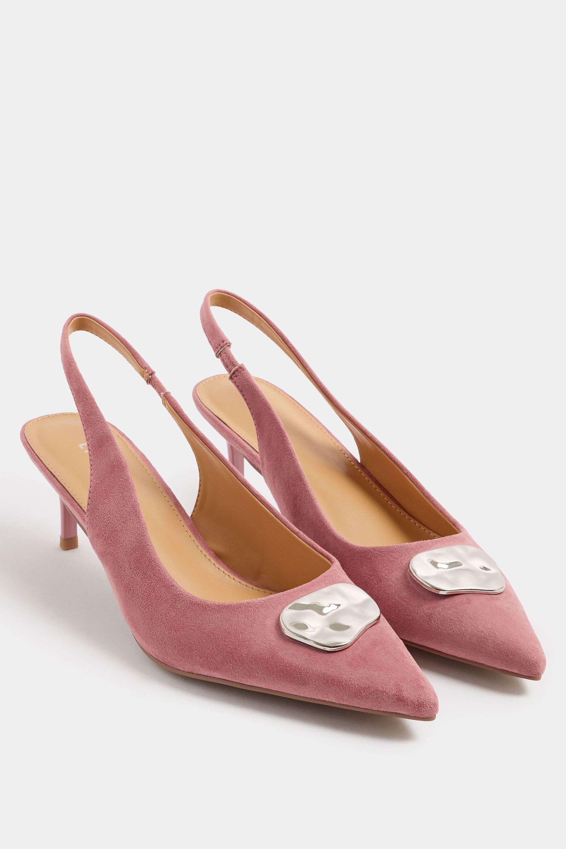 Hammered Slingback Heels In Standard Fit by LONG TALL SALLY