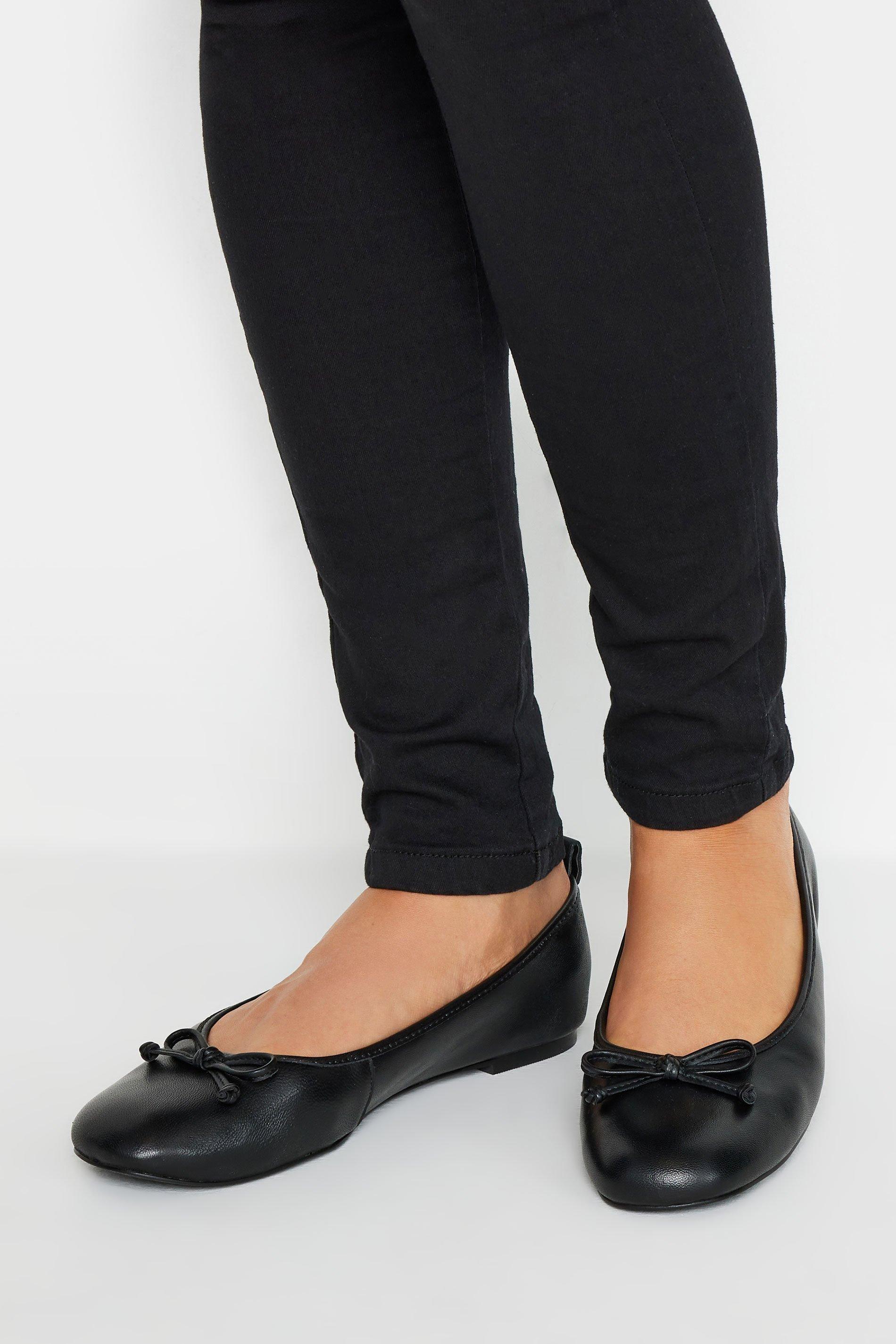 Leather Ballerina Pumps by LONG TALL SALLY