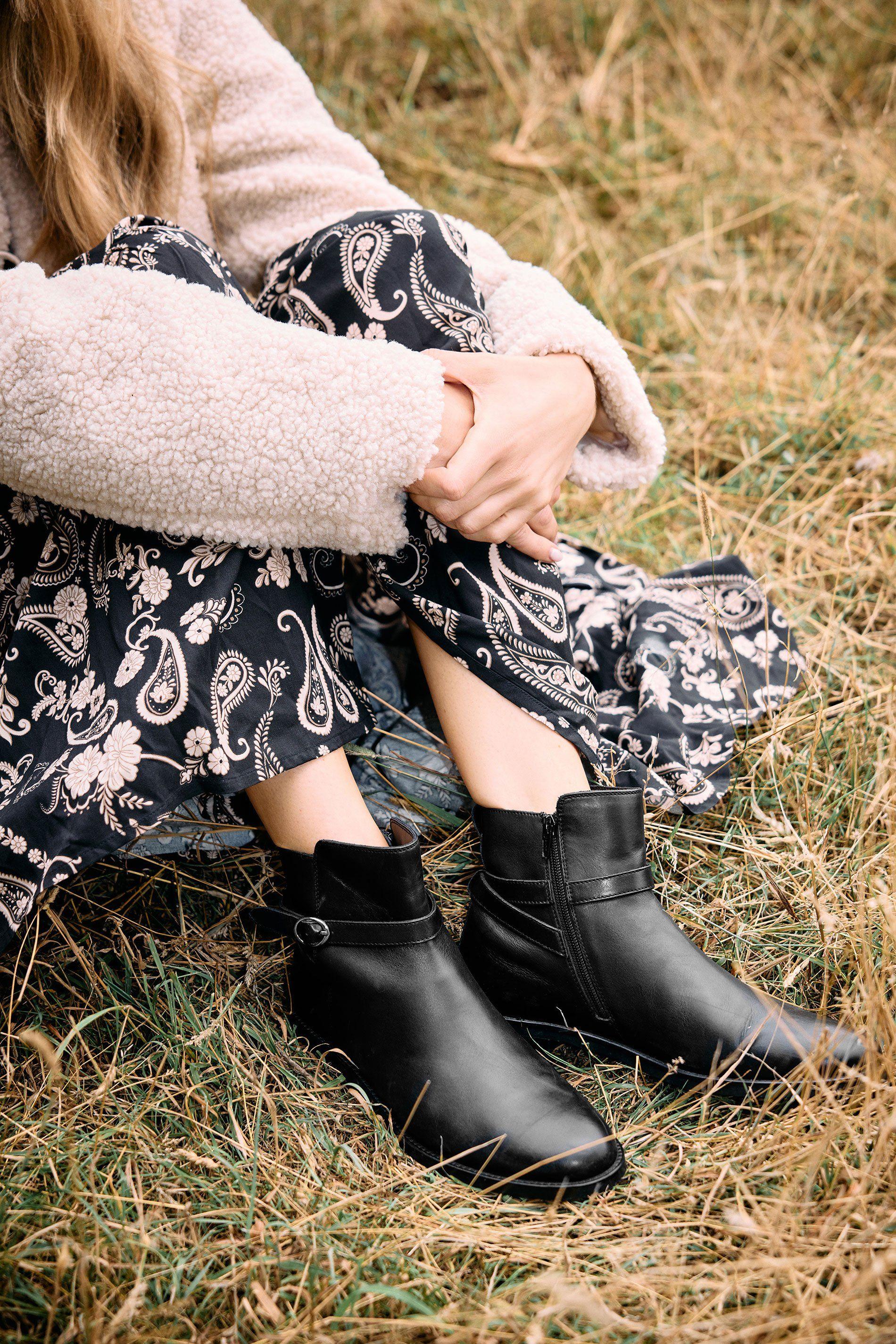 Leather Buckle Detail Ankle Boots by LONG TALL SALLY