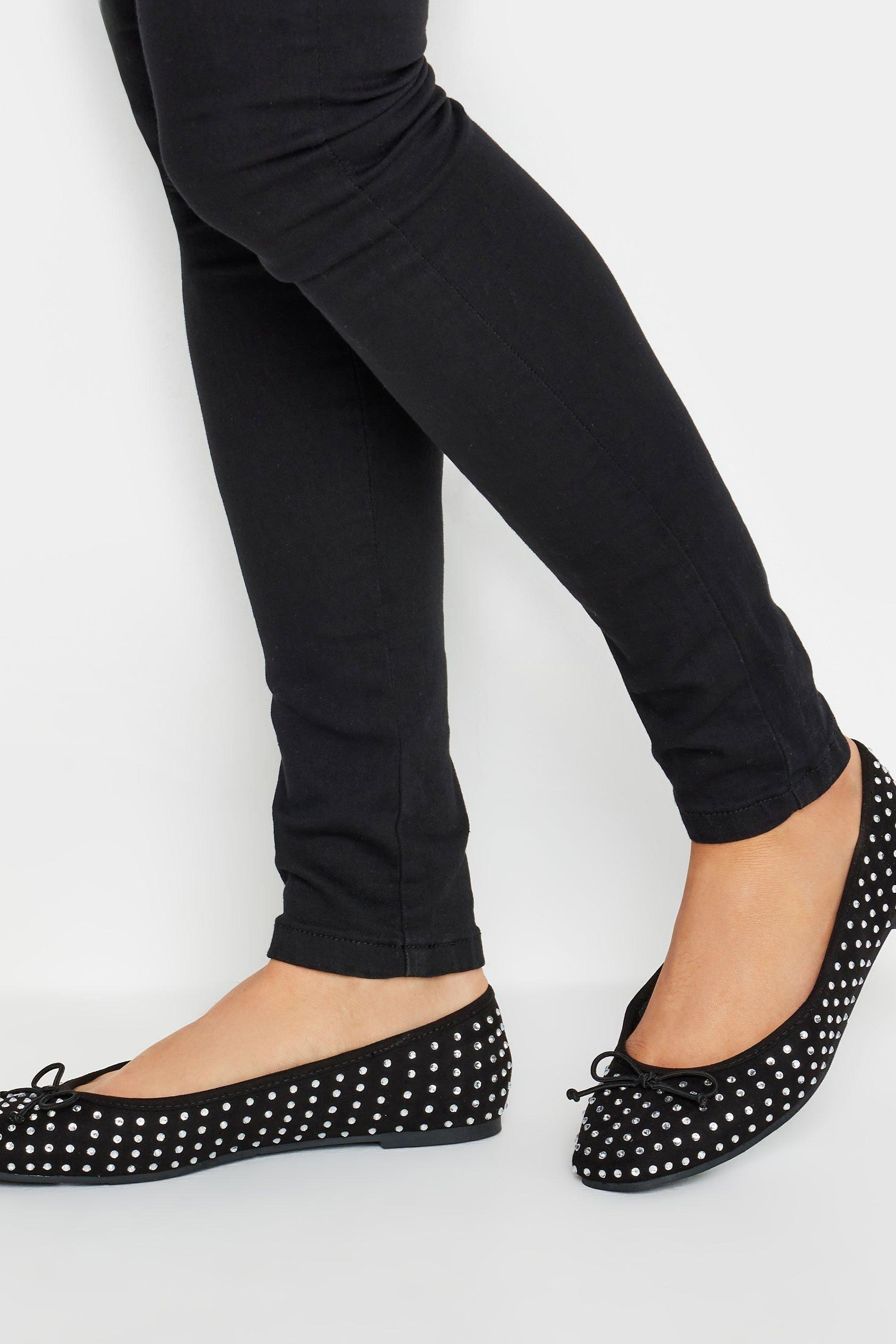 Standard Fit Diamante Ballerina Pumps by LONG TALL SALLY