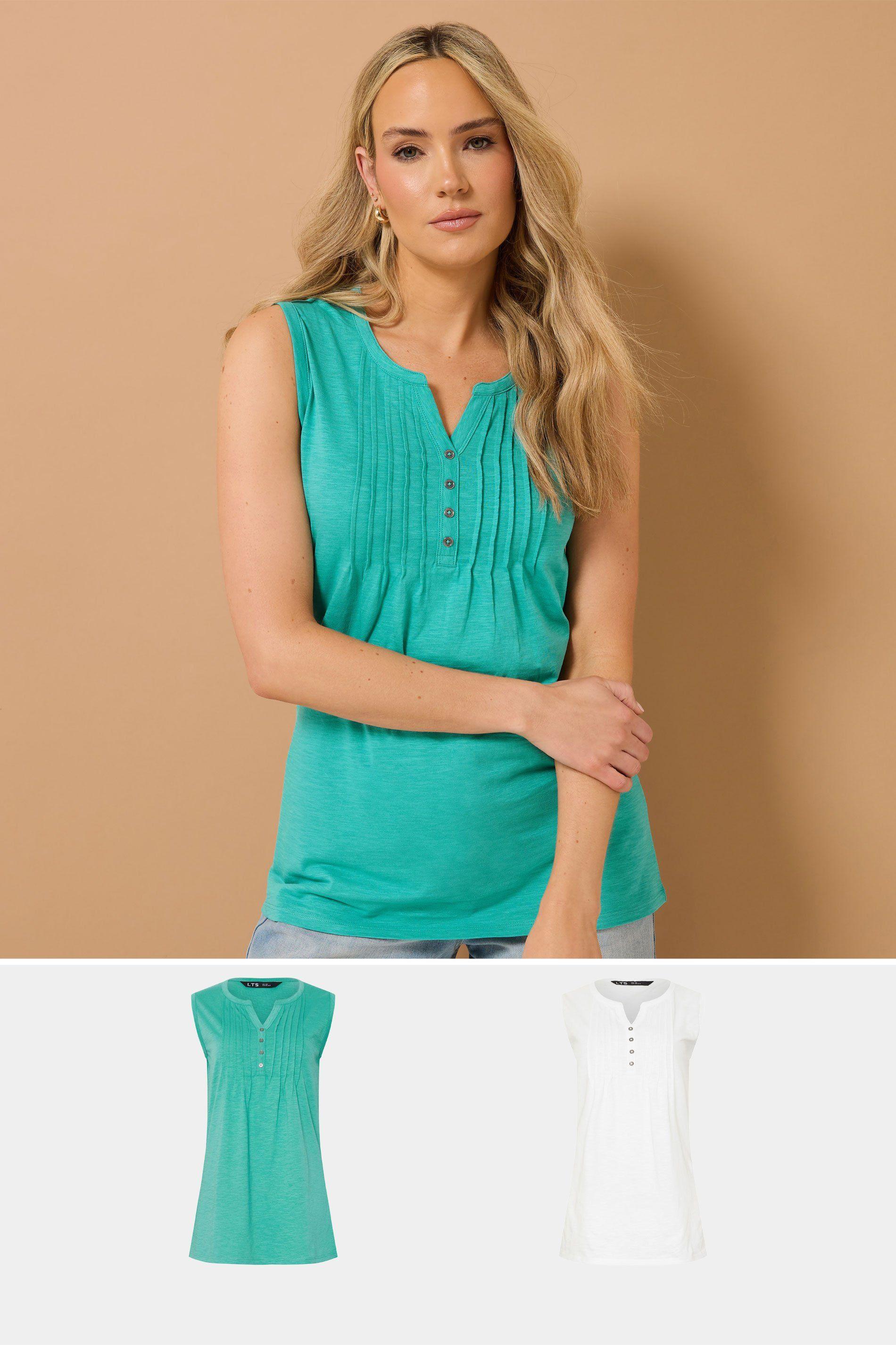 Tall 2 Pack Henley Tops by LONG TALL SALLY
