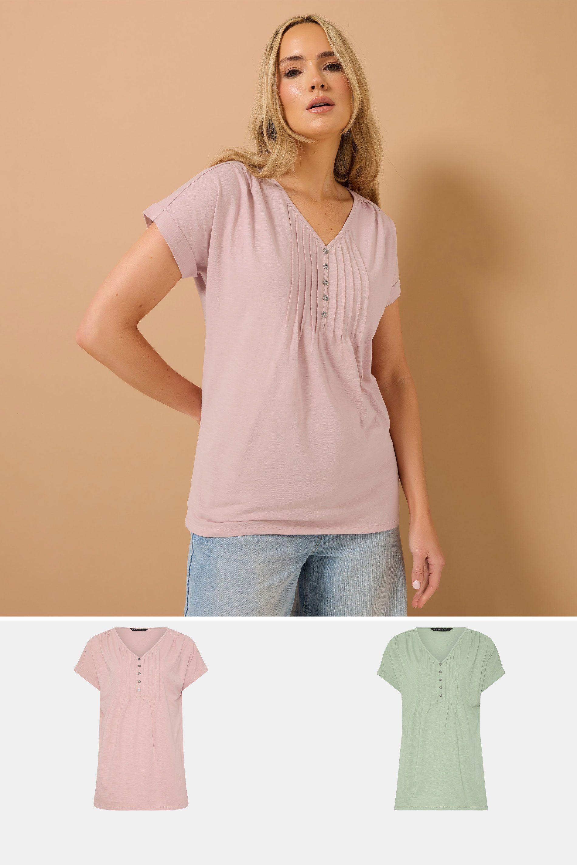 Tall 2 Pack Henley Tops by LONG TALL SALLY
