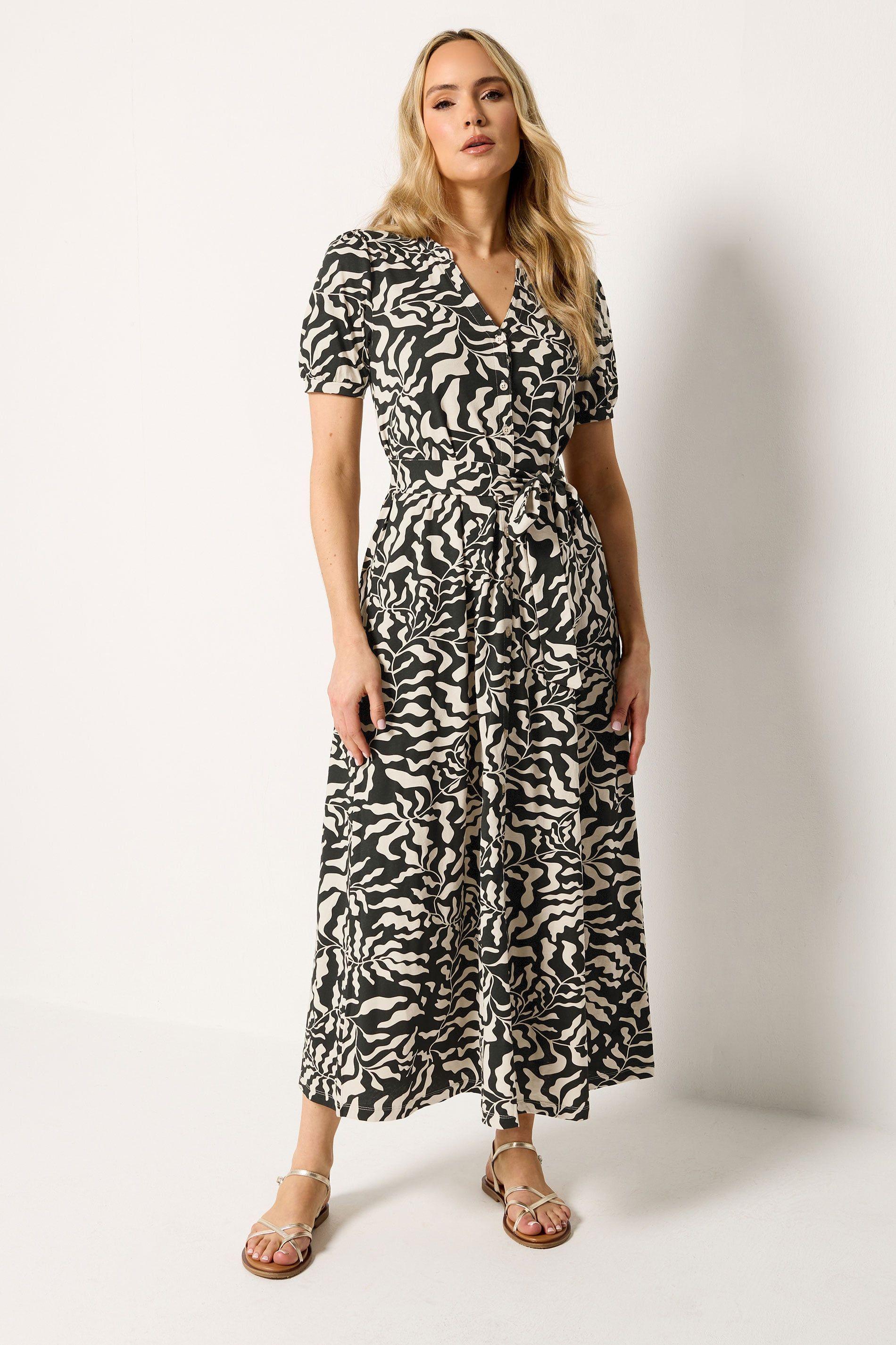 Tall Abstract Belted Midi Dress by LONG TALL SALLY