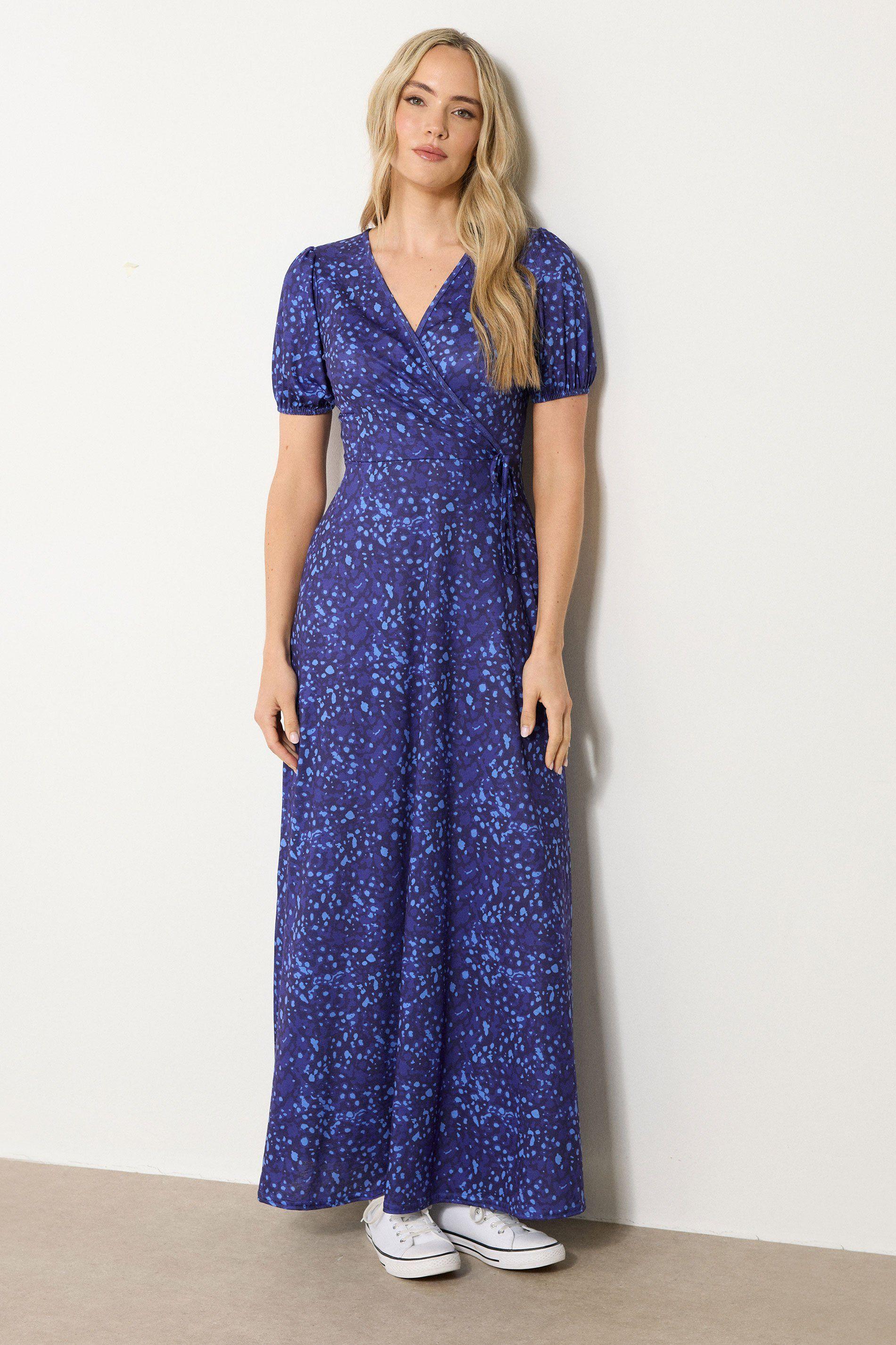 Tall Abstract Spot Wrap Dress by LONG TALL SALLY