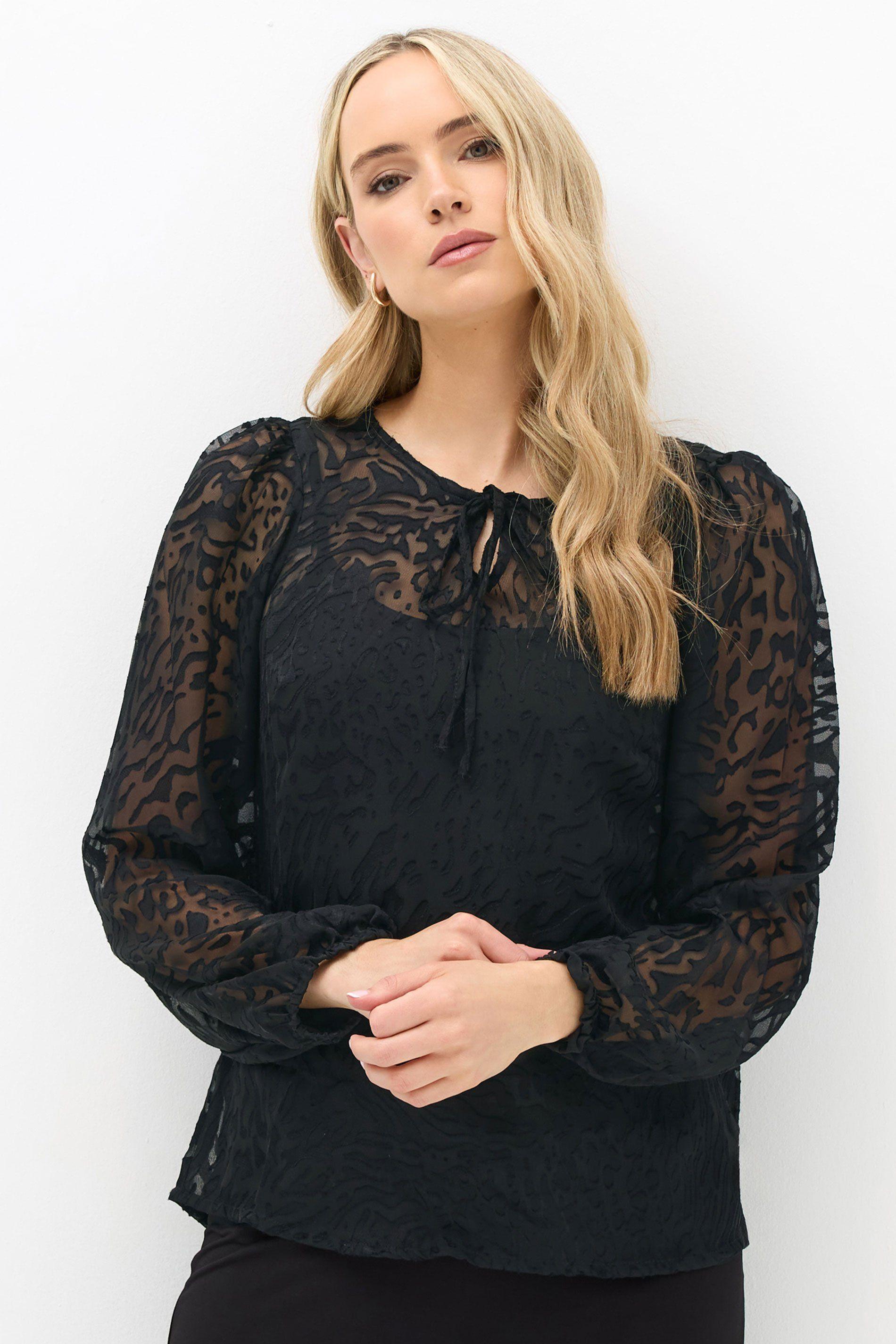 Tall Animal Burnout Blouse by LONG TALL SALLY