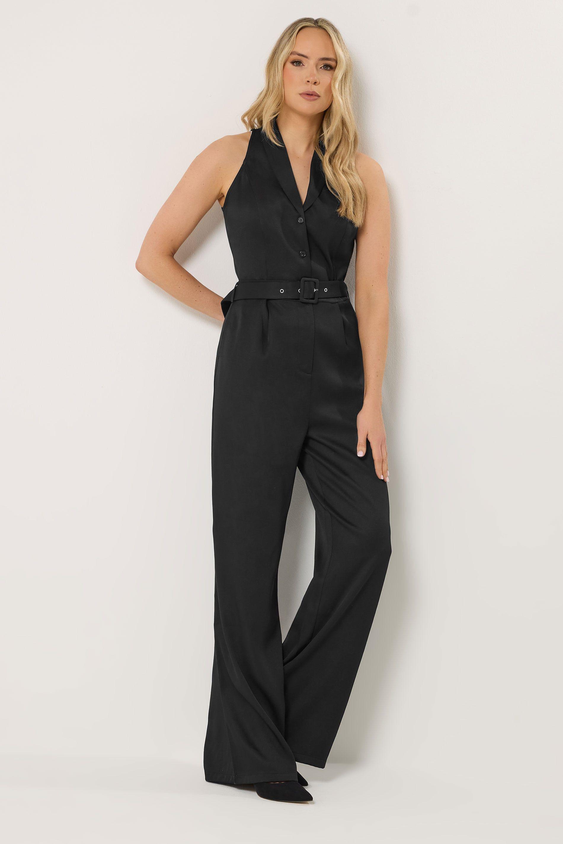 Tall Belted Open Collar Jumpsuit by LONG TALL SALLY