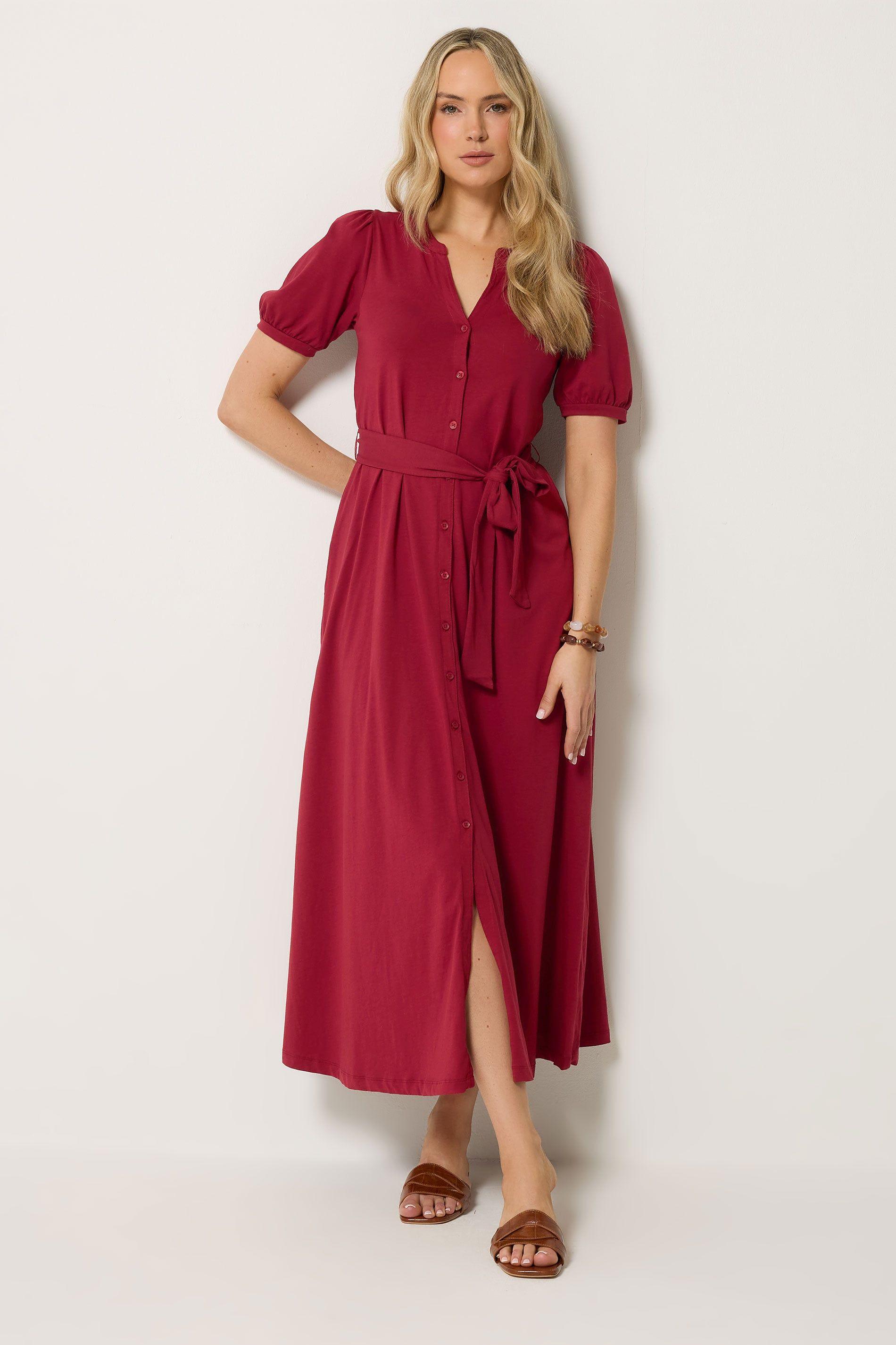 Tall Button Belted Midi Dress by LONG TALL SALLY