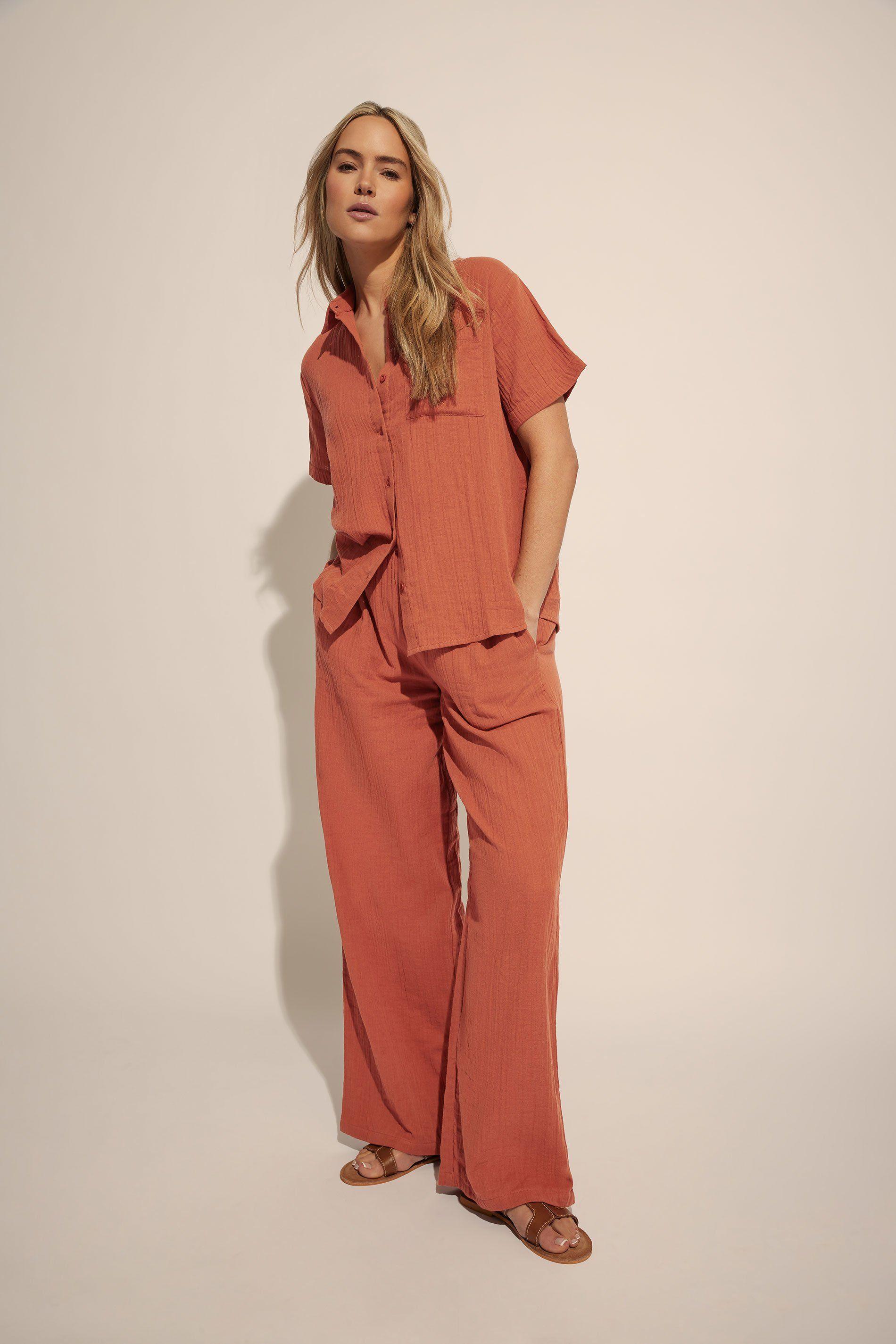 Tall Cheesecloth Wide Leg Trousers by LONG TALL SALLY