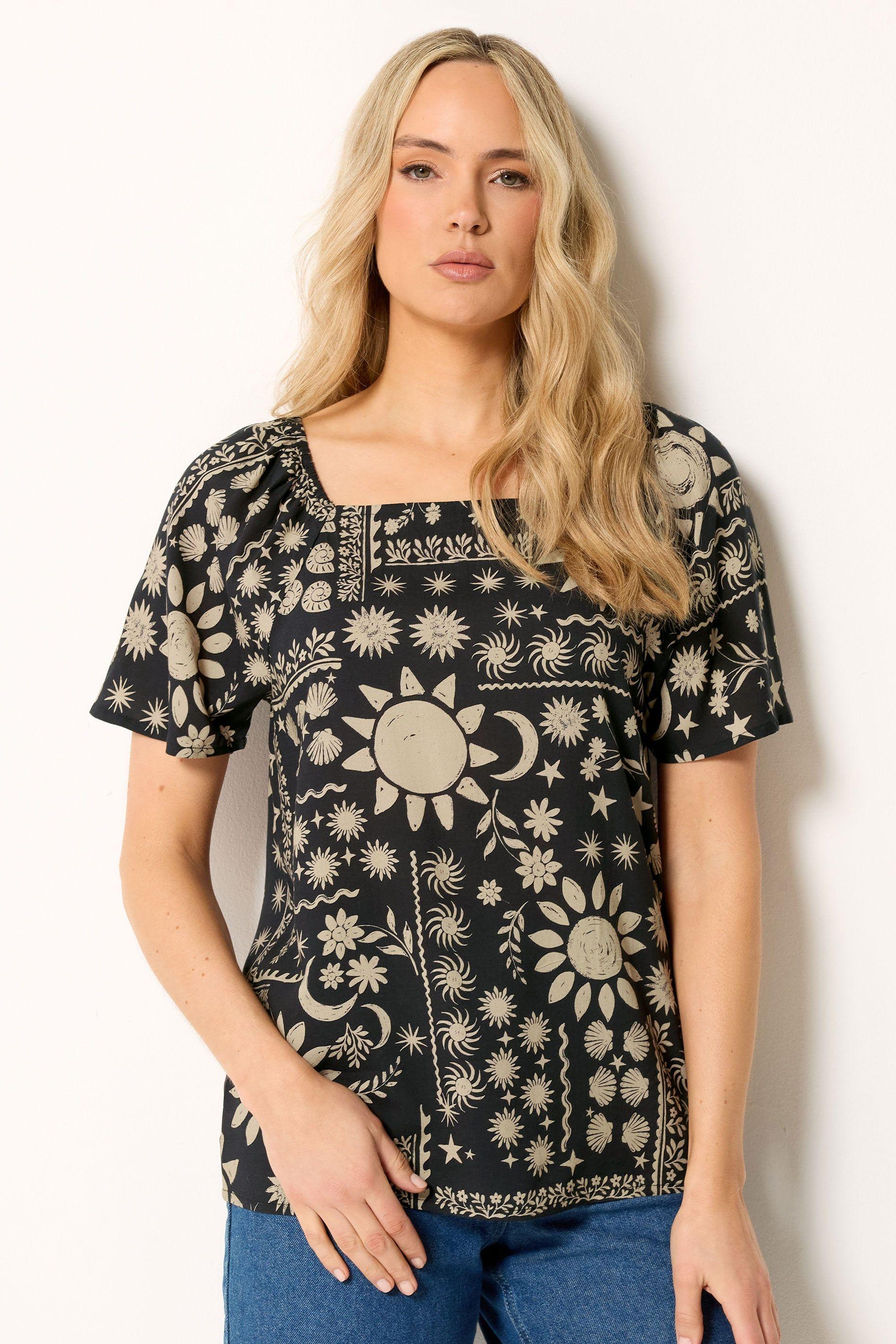Tall Coastal Print Square Neck Top by LONG TALL SALLY