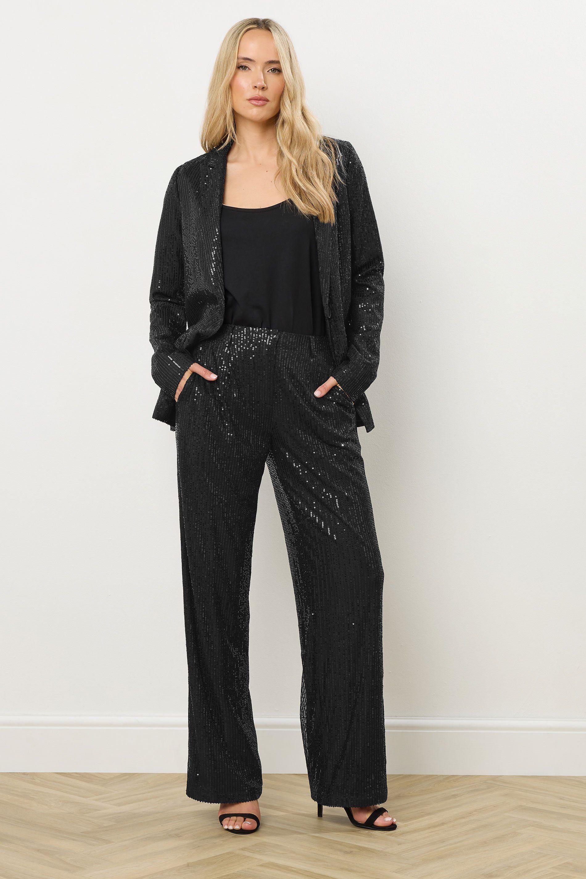 Tall Embellished Wide Leg Trousers by LONG TALL SALLY Tall Embellished Wide Leg Trousers by LONG TALL SALLY