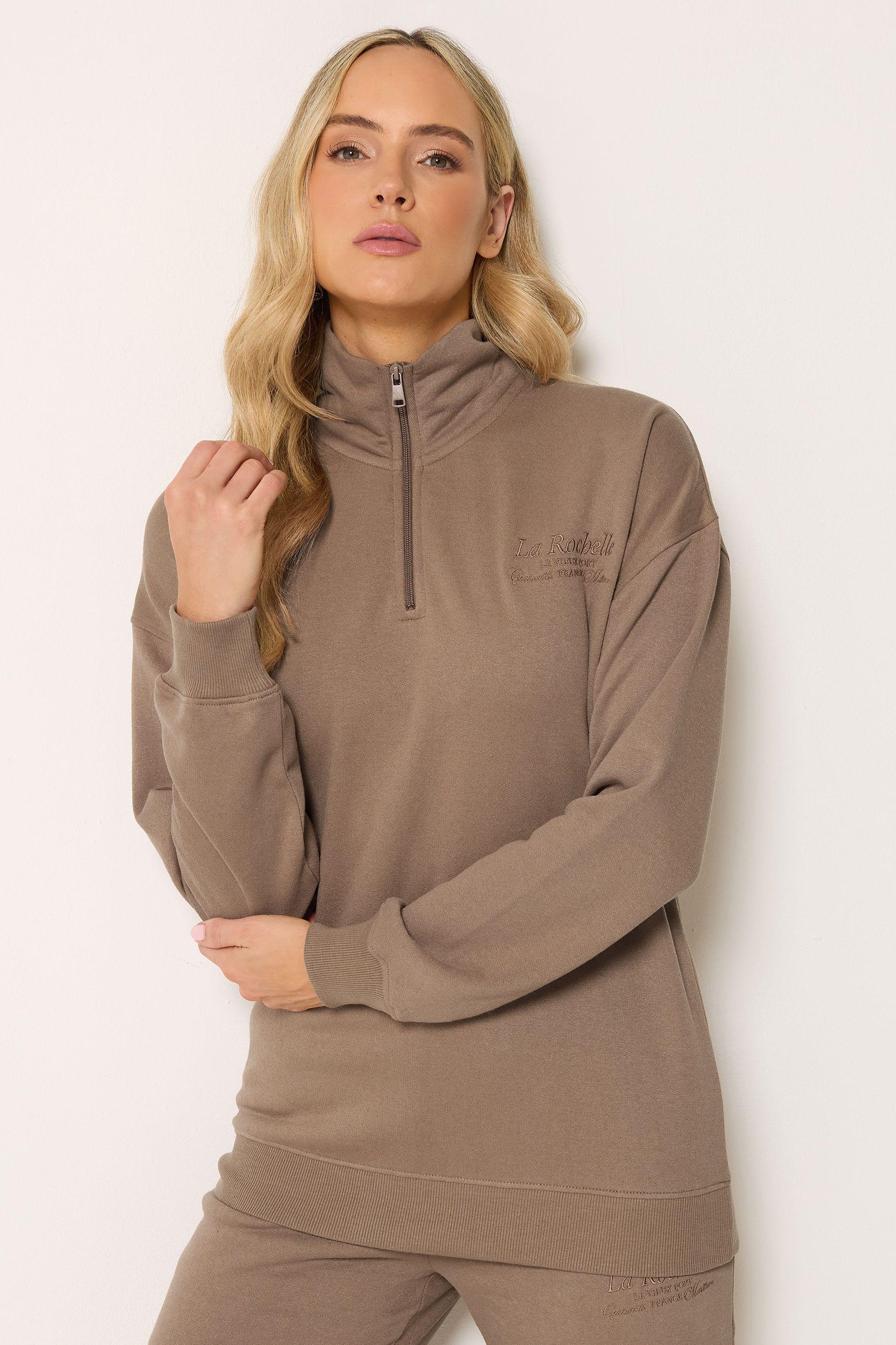 Tall Embroidered Half Zip Sweatshirt by LONG TALL SALLY
