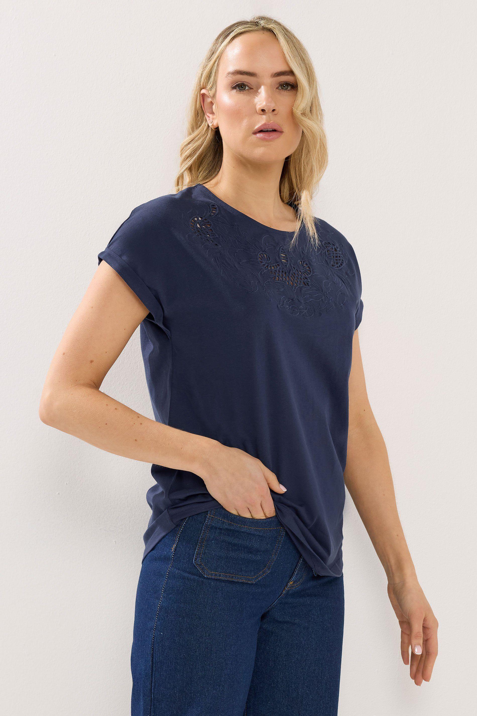 Tall Embroidered Short Sleeve T-Shirt by LONG TALL SALLY