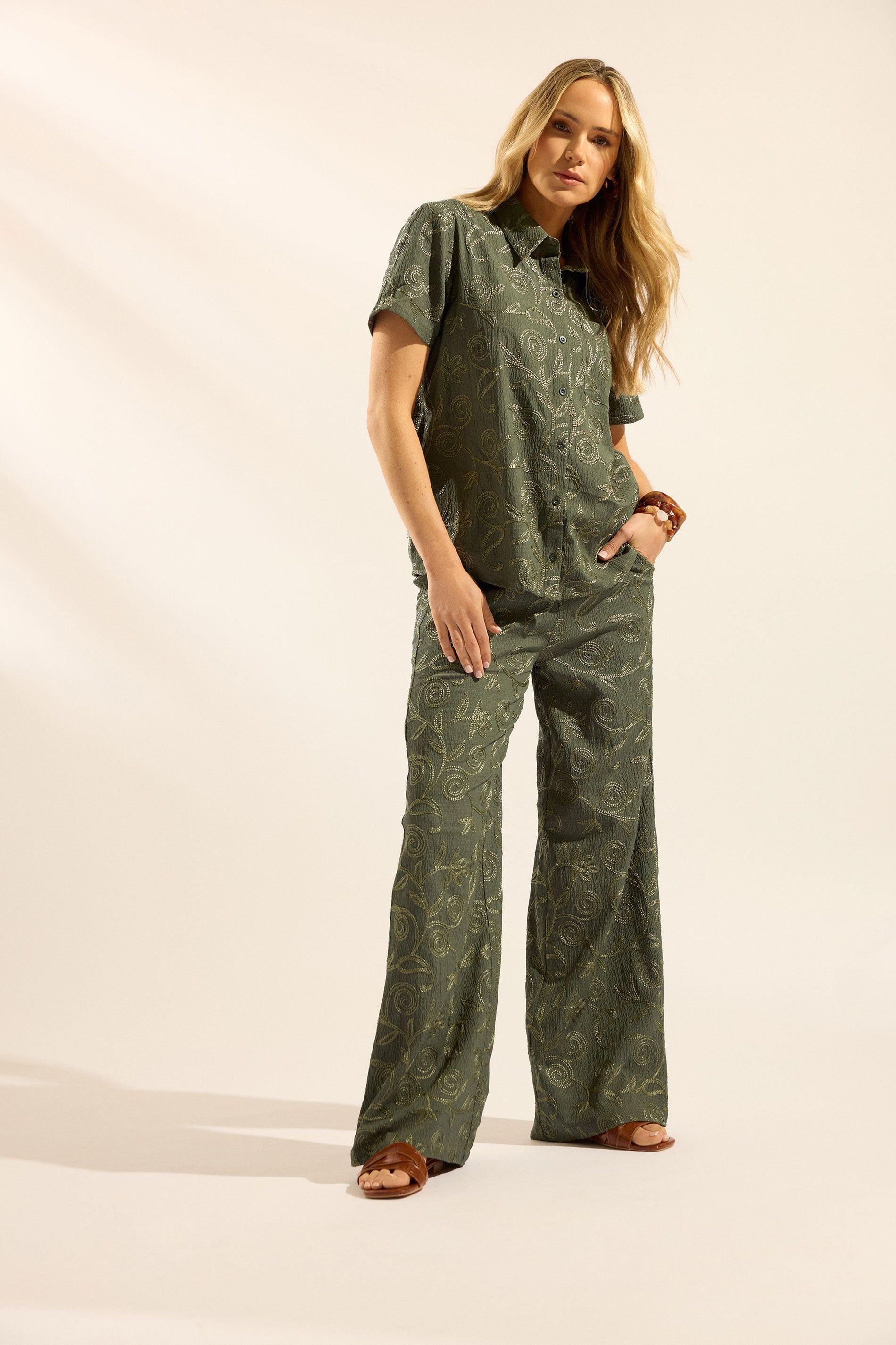 Tall Embroidered Wide Leg Trousers by LONG TALL SALLY