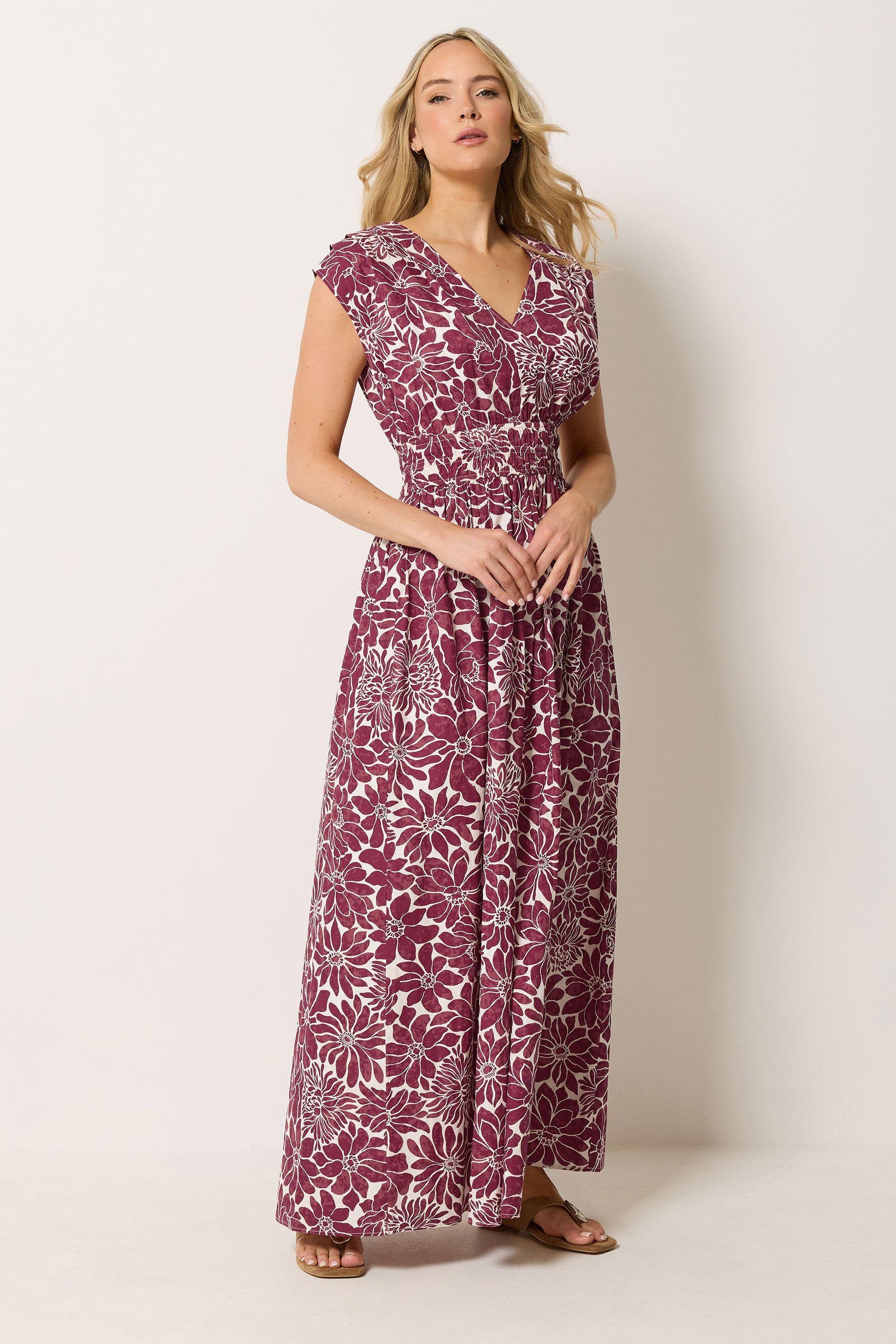 Tall Floral Cotton Wrap Maxi Dress by LONG TALL SALLY