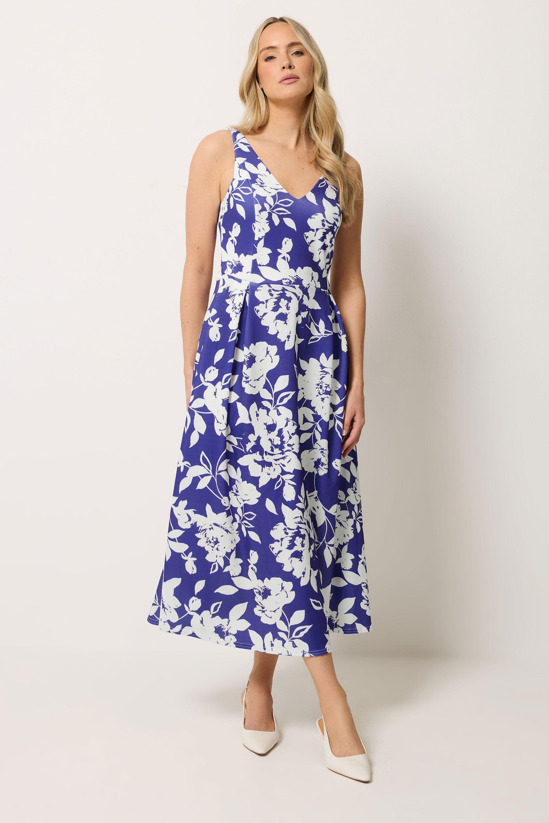 Tall Floral Pleated Midi Dress by LONG TALL SALLY